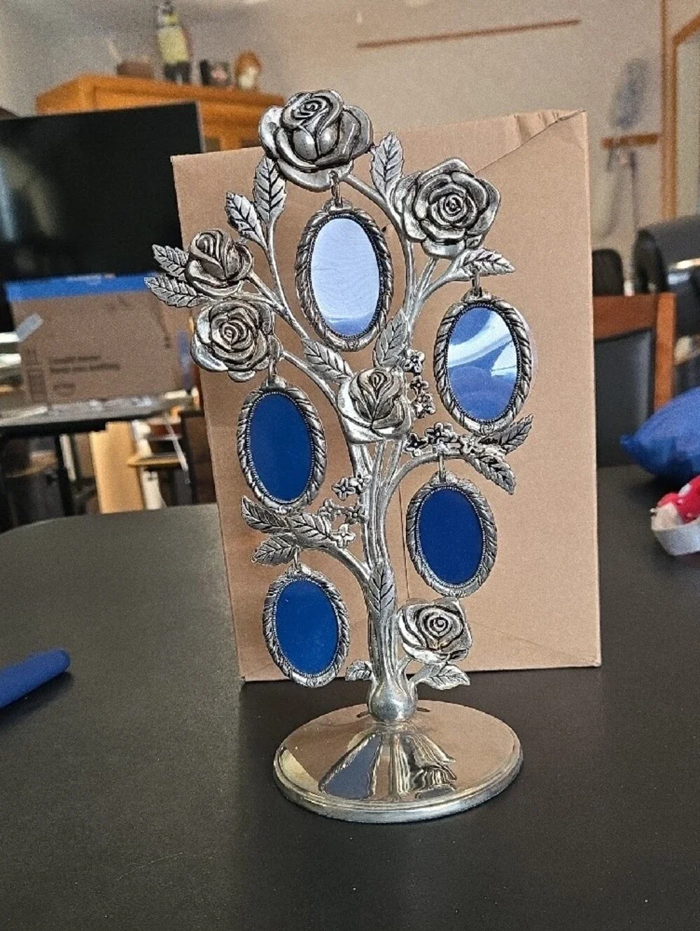 Godinger Silver Rose Tree Frame with Blue Insets